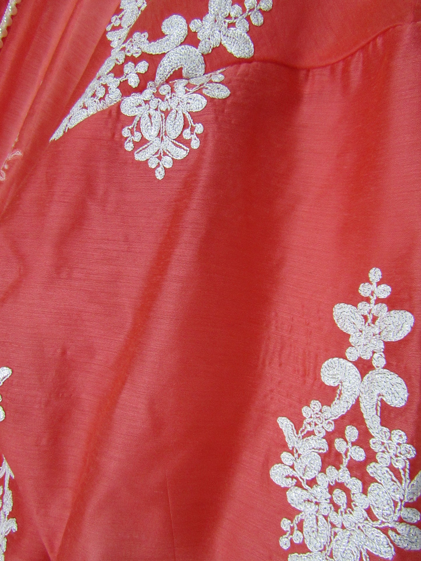 Coral Embroidered Kimono