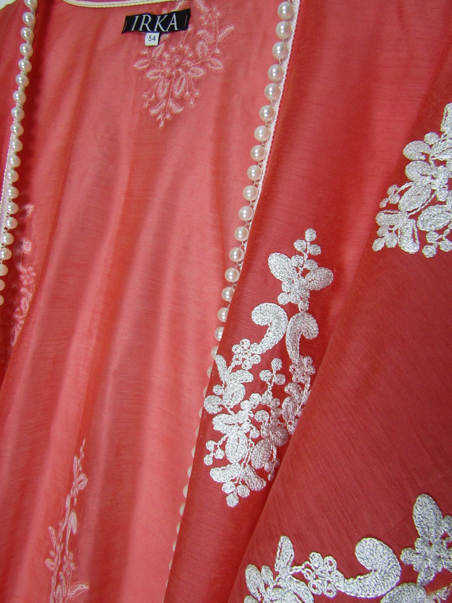 Coral Embroidered Kimono